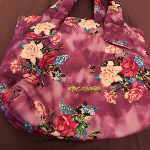 Betsey Johnson Pillow Talk Purple Multicolored Floral Oversized Tote NWT - Picture 7 of 12